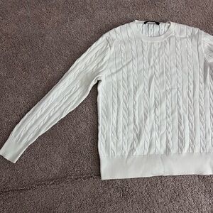 Polo Ralph Lauren White Cable Knit Sweater